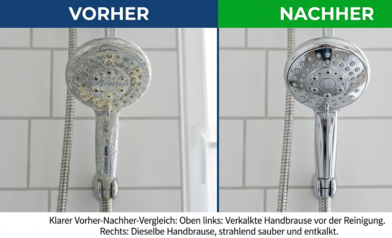 Stark verkalkter Duschkopf